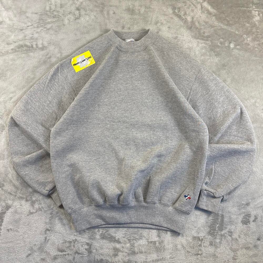 Vintage Jerzees NuBlend Sweatshirt Mens Medium Gray Crewneck Made in USA 90s
